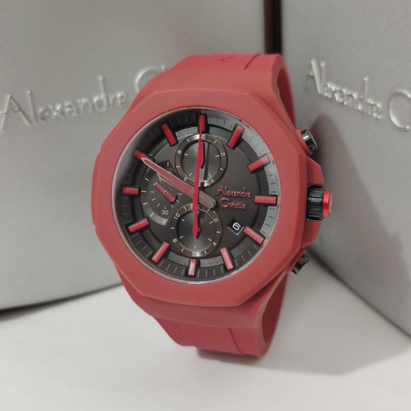 Jam Tangan Alexandre Christie AC 6590 Pria / AC6590 M Red Original