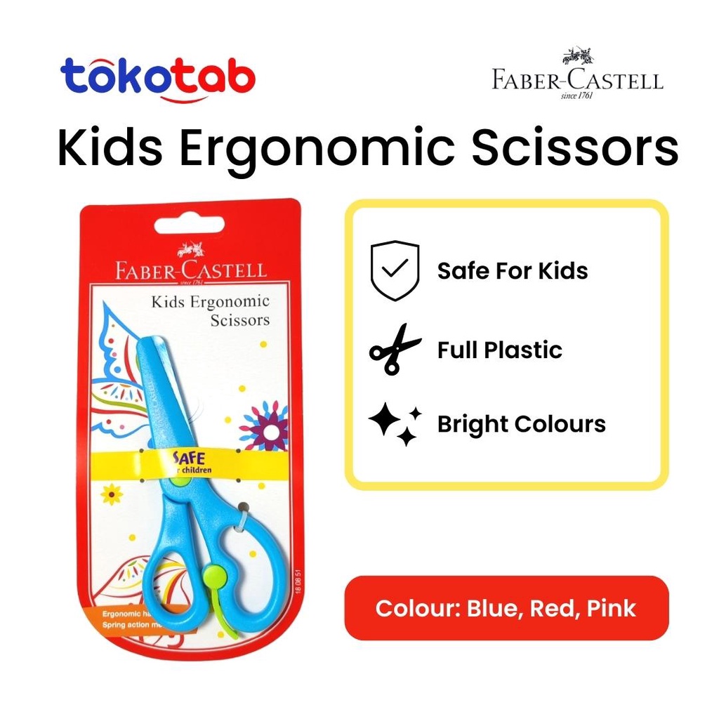 

Tokotab - Gunting Anak FABER CASTELL Kids Ergonomics Scissors Warna Warni