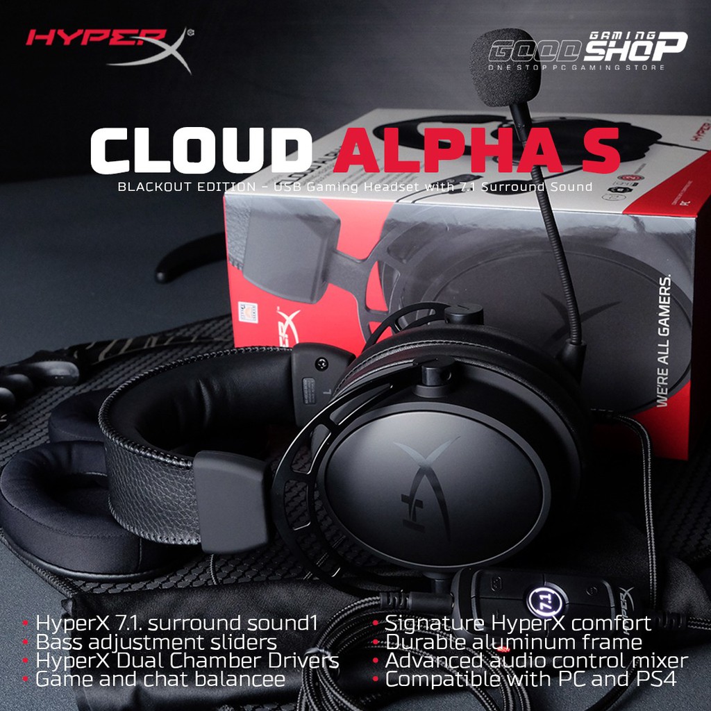 HyperX Cloud Alpha S Blackout - Gaming Headset