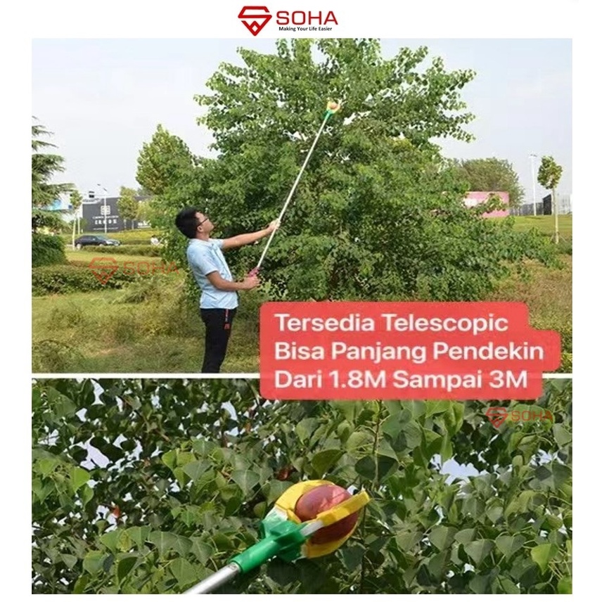 PCK-08 1.5 Meter / Ada Telescopic 1.8 Meter Sampai 3 Meter Alat Tongkat Pemetik Buah Serbaguna Tongkat Panen Petik Buah Jepit Barang Tongkat Ganti Lampu Bohlam