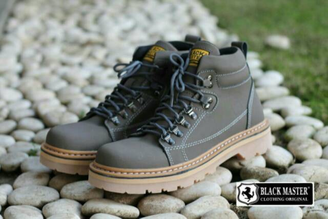 Sepatu Boots Safety Pria Black Master kulit Casual Kerja Touring Biker Formal Pria Underground