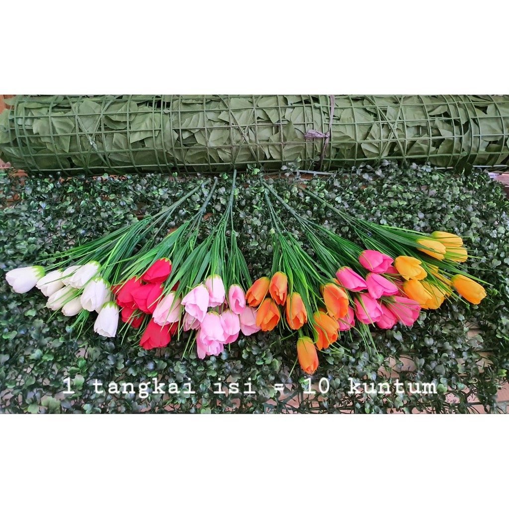 BUNGA TULIP ISI 10 KUNTUM / TULIP ARTIFICIAL HIASAN BUNGA PLASTIK