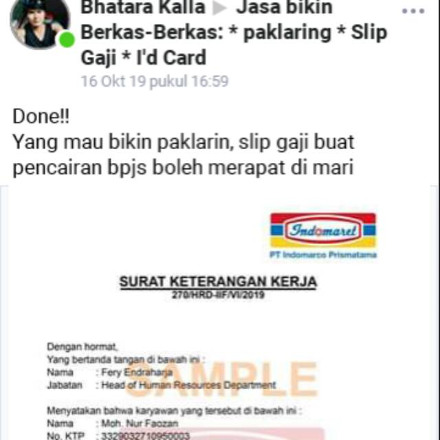 Slip Gaji Indomarco Adi Prima