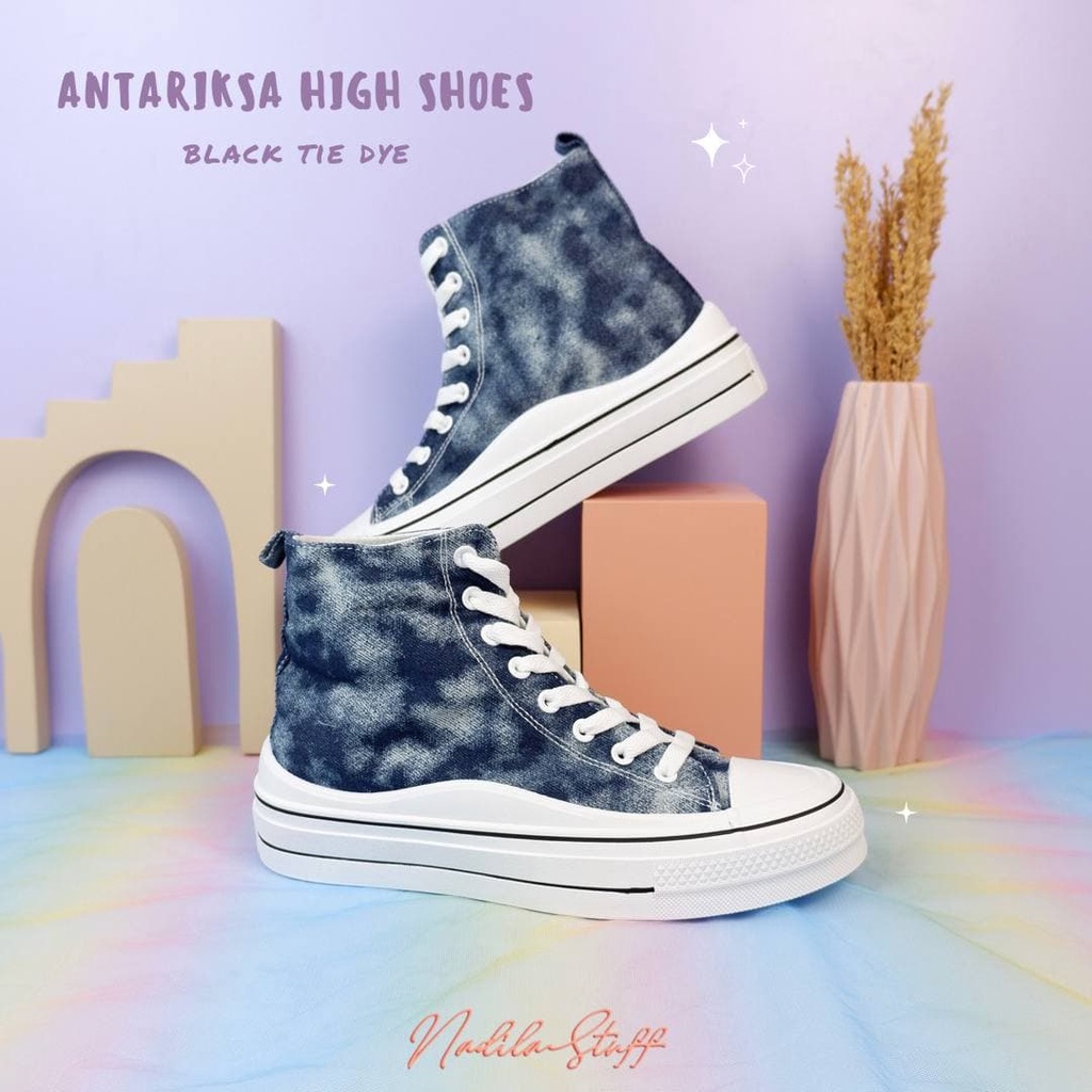 Nadilastuff Antariksa High Shoes Sepatu Kanvas Wanita Premium