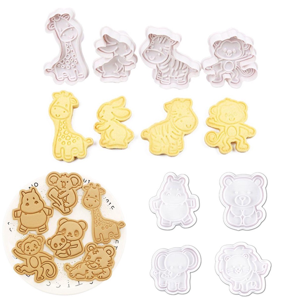 [Elegan] Cookie Cutters Set Fondant Sugarcraft Animals DIY Dapur Alat Kue Plastik