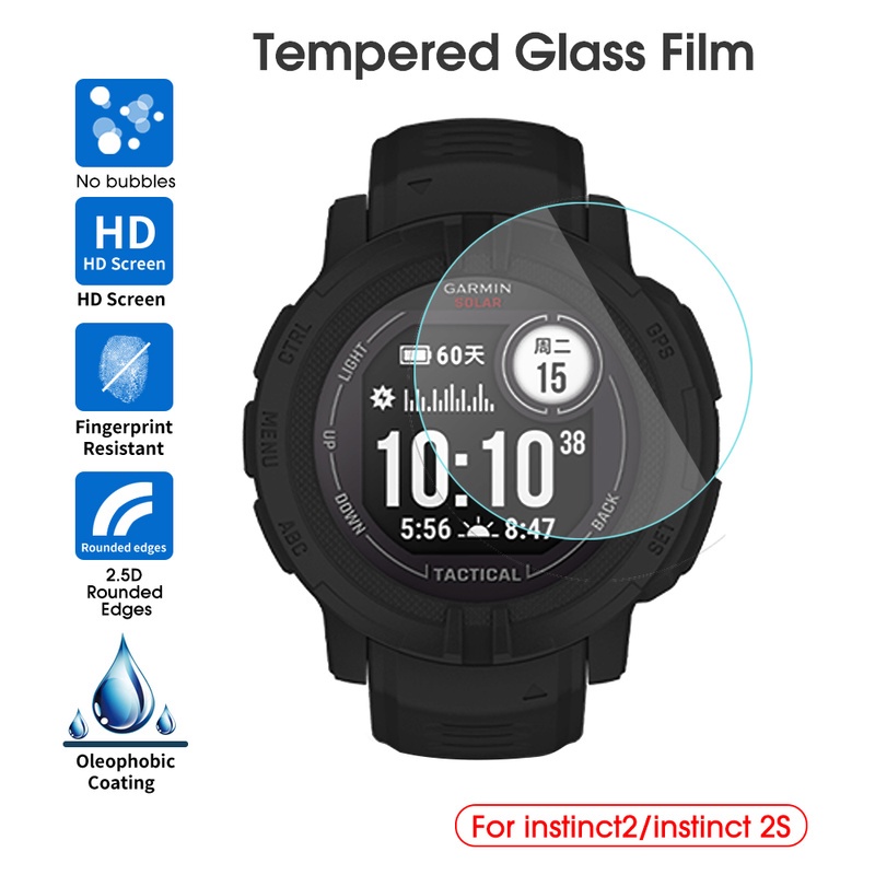 1 / 2pcs Pelindung Layar Tempered Glass Seri Carmine Instinct2 / 2S Untuk Jam Tangan