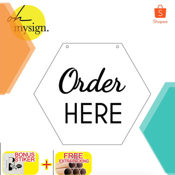 

Sign Order Here Acrylic / Signage Order Here / Sign Acrylic Timbul Keren