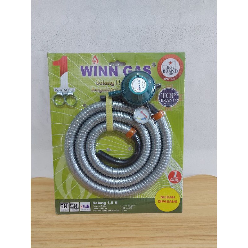 PAKET Selang plus regulator set winn gas 1,8M selang dan gas kompor gas set