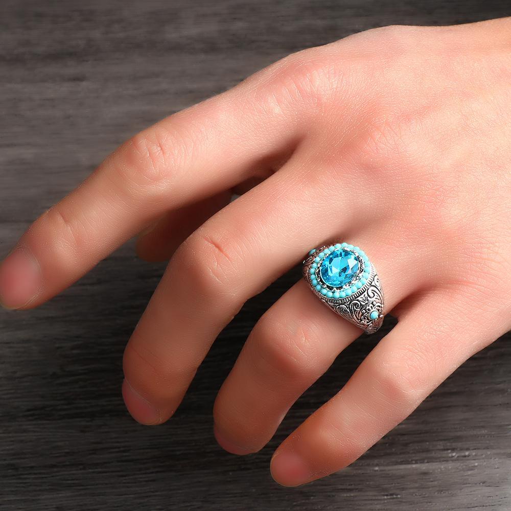 Top Cincin Turki Hot2022 Trendy Islami Retro Handmade Vintage Pedang Dobel