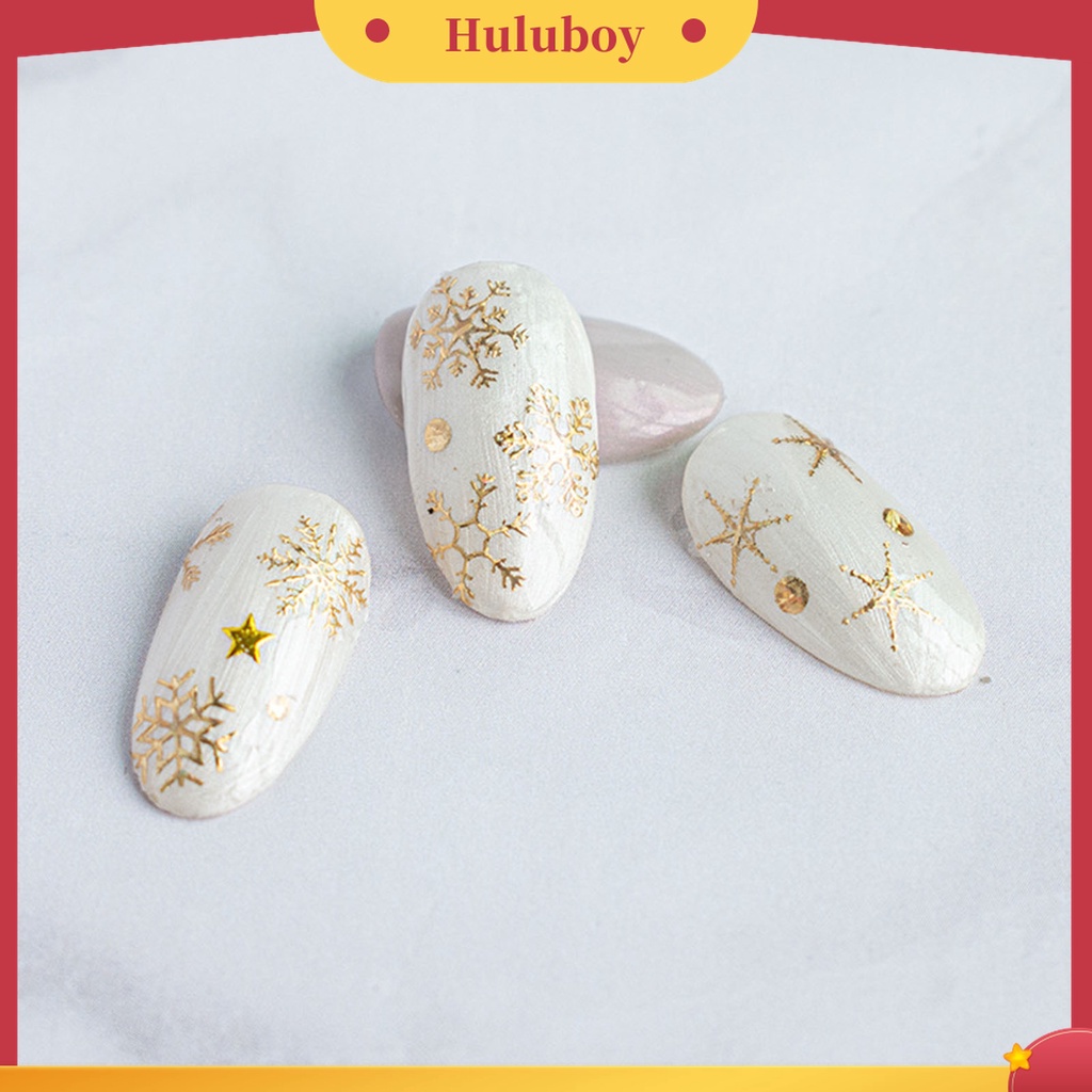 Huluboy Huluboy♡ Stiker Kuku Motif Snowflake Natal Untuk Wanita