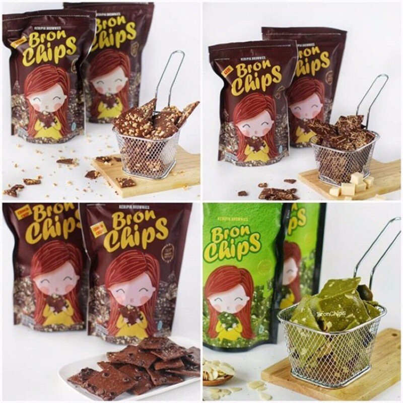

BrownChips Keripik Brownies Renyah / Chocochips Greentea