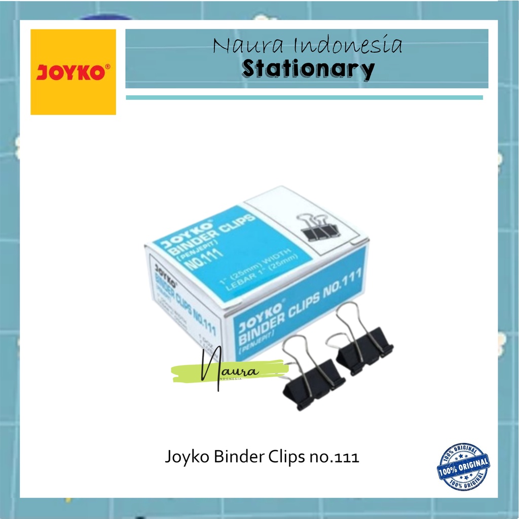 

Joyko Binder Clips no.111 | Penjepit Kertas Joyko no.111 | Binder Clips Joyko no.111