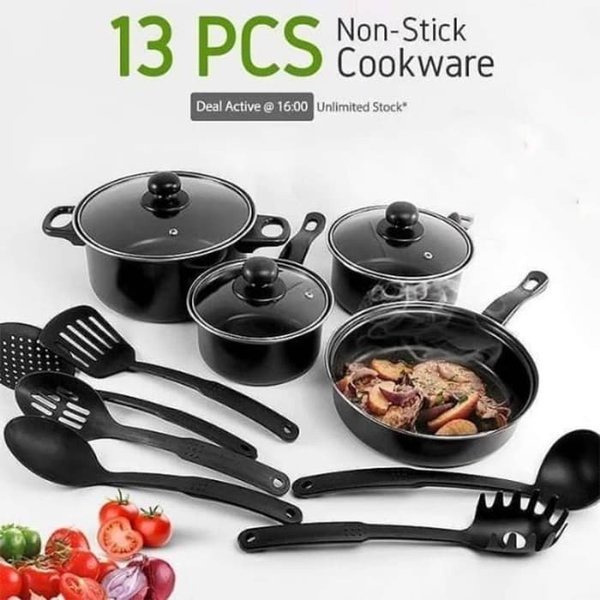 PANCI SET ISI 13 pcs / COOKWARE SET 13 PCS HITAM