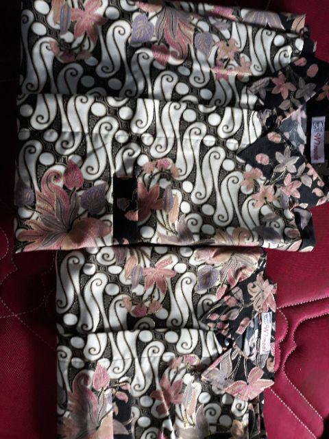 Couple Kemeja Dan Rok Prrisket Bougenvil Hitam