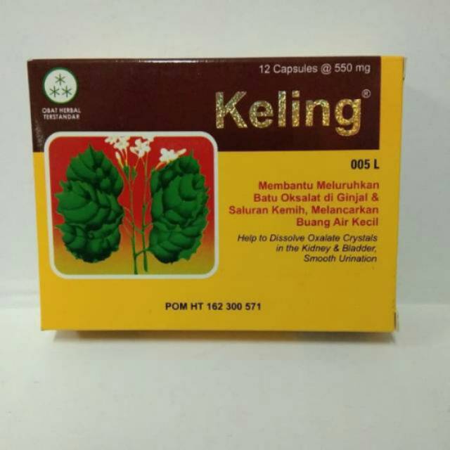 Keling 12 Kapsul -Borobudur Herbal -Obat Batu Ginjal Dan Sakit Pinggang Alami.