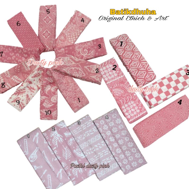 KAIN BATIK CAP SOFT PINK DUSTY PASTEL 2x1 meter