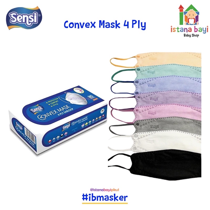 Masker SENSI CONVEX Mask 4ply earloop Medis Masker Sensi Convex Mask 4ply Pack isi 2