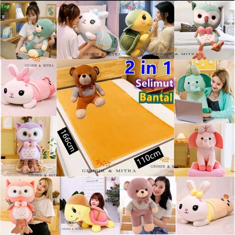 Castle - Bantal Selimut / Balmut Motif Murah Lembut 2 In 1 - Boneka Selimut 100cm x 170cm