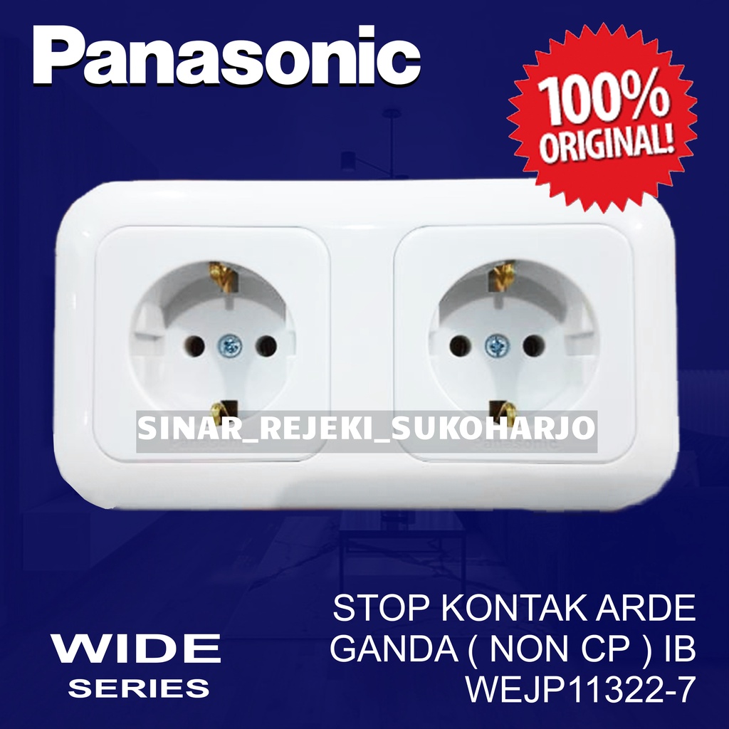 Panasonic IB Stop Kontak Double Non CP Putih Inbow Tanam WEJP 11322-7 Stopkontak Ganda Dobel