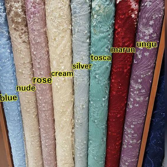 Lk45 C O D Kain Tile Mutiara St06 Kain Brokat Mutiara Kain Brokat Meteran Kain Brukat Tulle M Shopee Indonesia