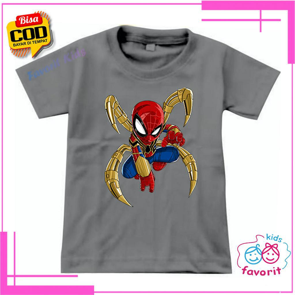 KAOS ANAK LAKI LAKI LENGAN PENDEK MOTIF SPIDERMAN