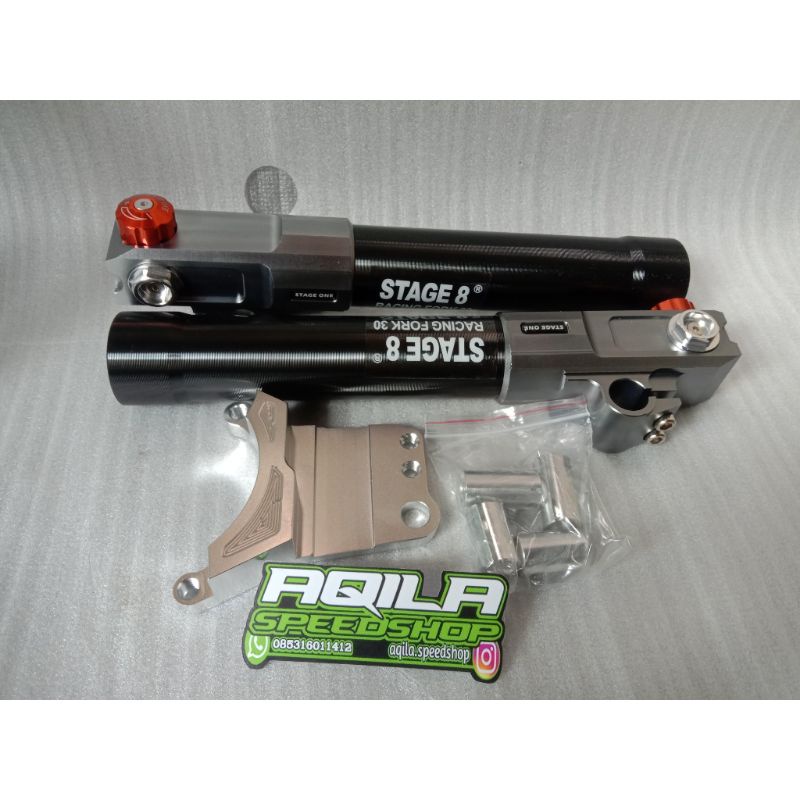 Shock RT Stage 8 Copy Ori dan Breket Kaliper 2p-Breket 4p 2pin -Breket 4p Big Matic dan Non Matic