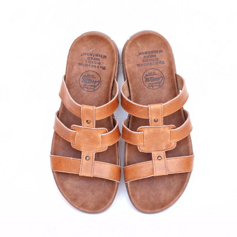 (DFOD) SANDAL KULIT PRIA 05 CEVANY BLACK BROWN TAN KULIT SAPI ASLI ORIGINAL