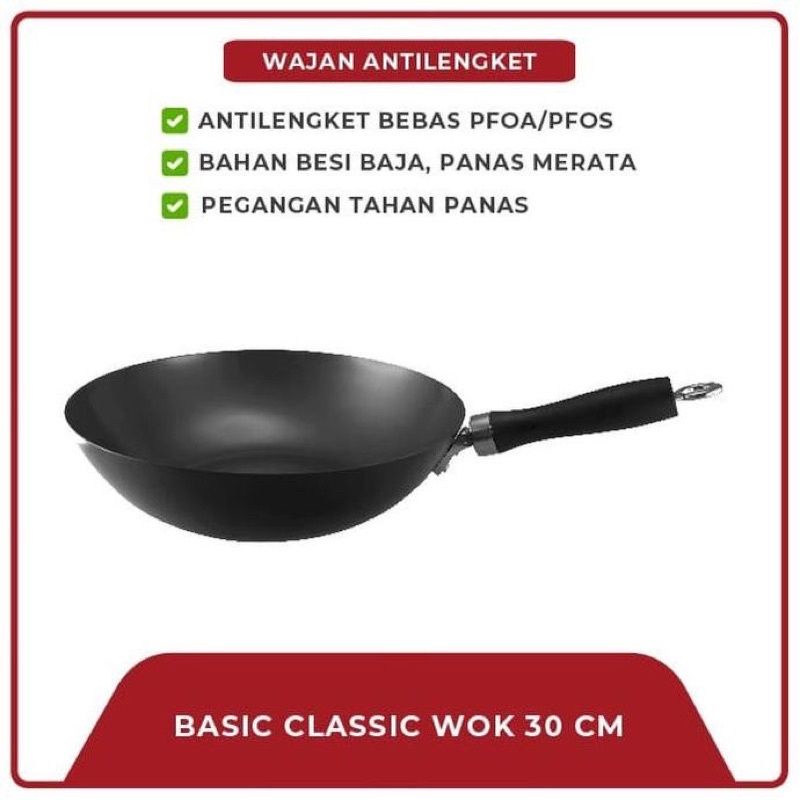 Wajan Basic Classic Wok 30 Cm | Wajan Anti Lengket Maspion