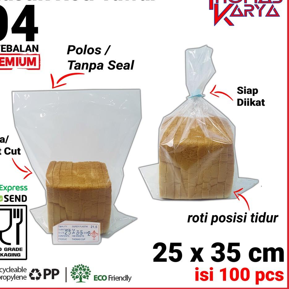 

➦ 25x35 cm Plastik OPP TEBAL (POLOS/Tanpa LEM) | Plastik Roti Tawar 370 gr | Kemasan Roti Tawar Bening ✺