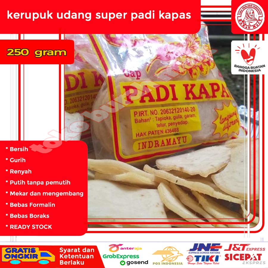 

Kerupuk Udang Super Padi Kapas Indramayu 250 Gram