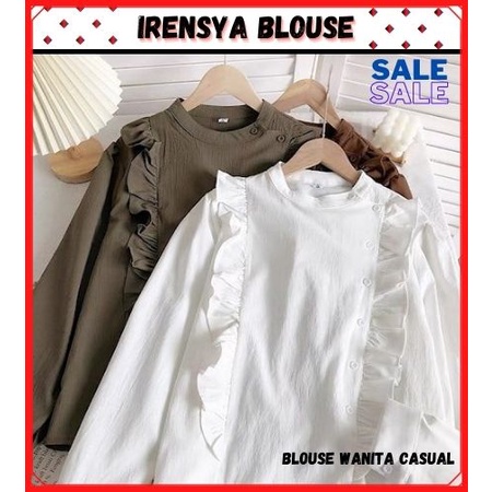 IRENSYA Blouse Wanita Casual/ Atasan Wanita/Baju Wanita/atasan terbaru/blouse korea/baju kekinian
