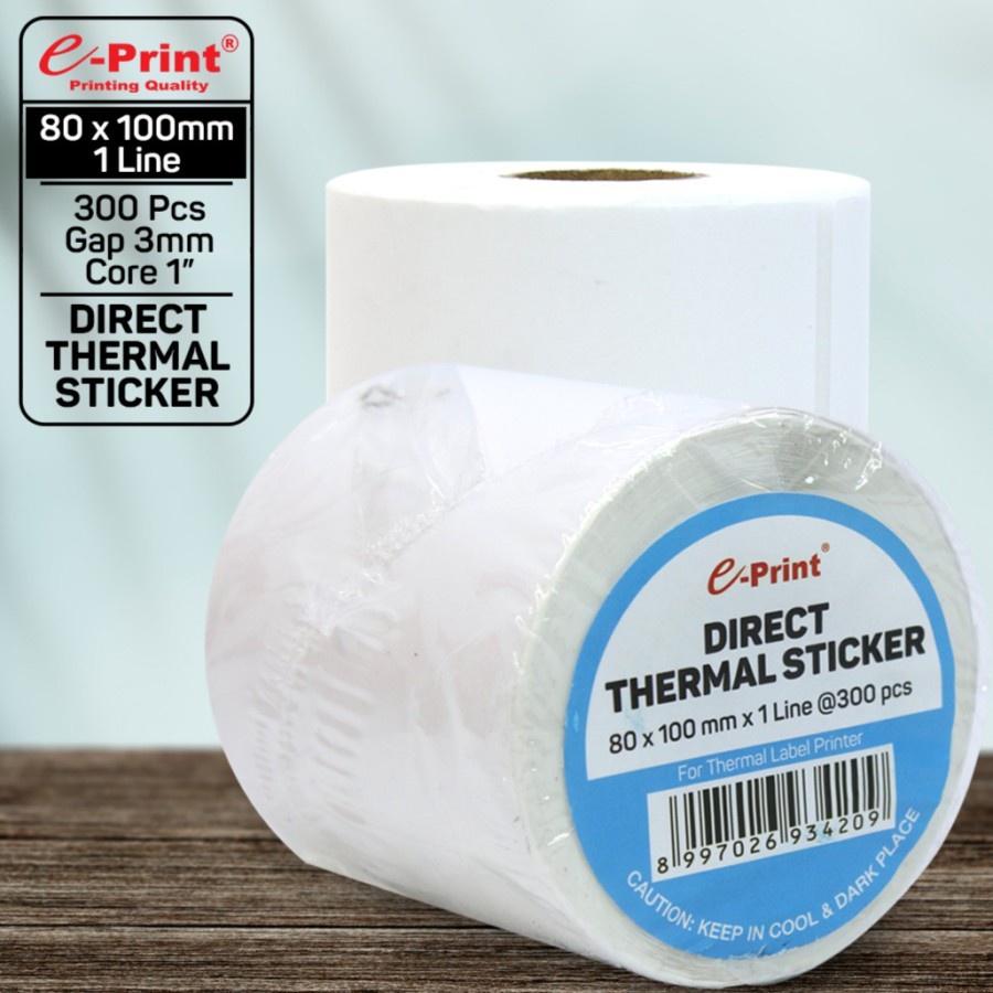 

e-print Direct Thermal Sticker 80 x100 mm 1line 300 pcs e-Print Gap 3mm