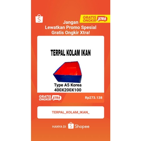 JUMBO Terpal kolam ikan LELE (400X200X100) Type A5 Sejuta% Original sangat cocok bagi peternak Segal
