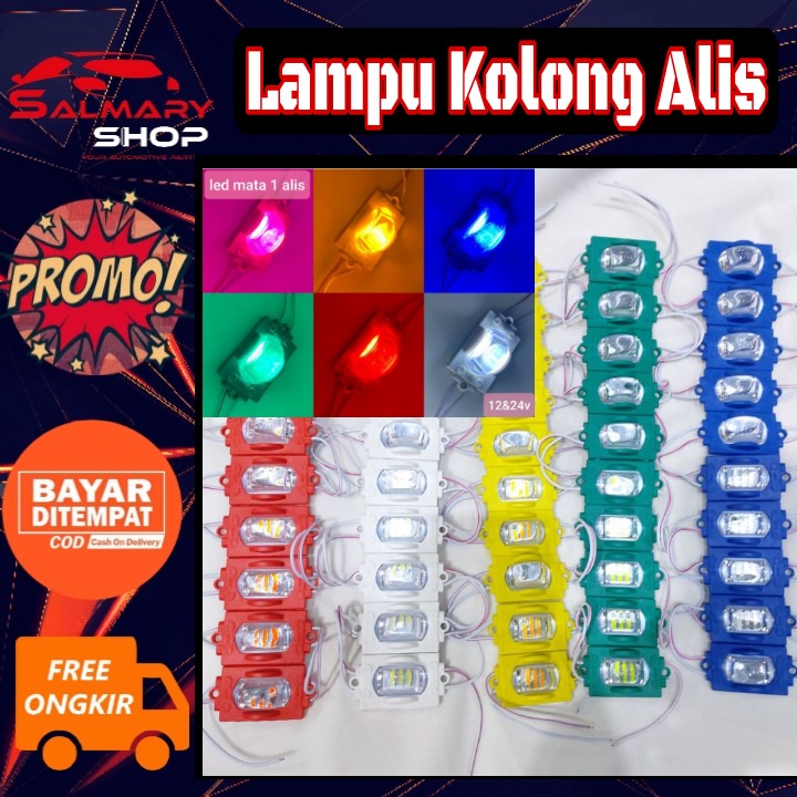 Jual LAMPU KOLONG ALIS LED MODUL 1 MATA BESAR 12VOLT 24VOLT WATERPROOF VARIASI MOBIL TRUK BUS