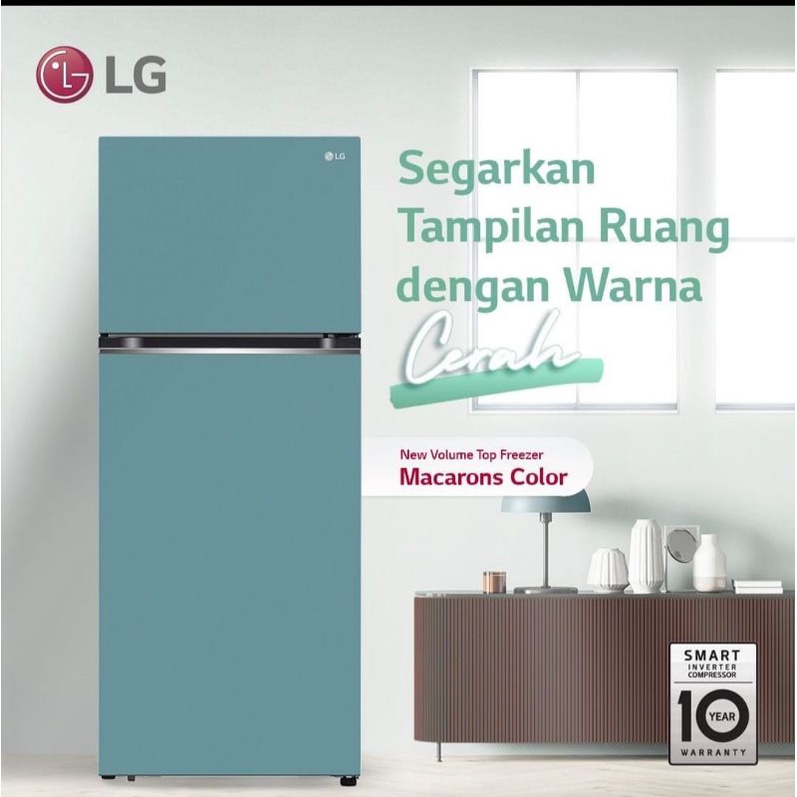 LG GN-B312PQGM KULKAS 2 PINTU INVERTER MACARON SERIES GNB312PQGM GNB312 TOSCA