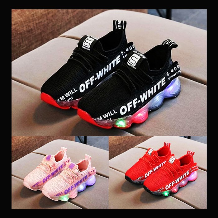 Sepatu Anak Laki-Laki Perempuan Sepatu Lampu Led  Karakter Unisex Sporty Kiddo Sneakers (ZH-SS032)