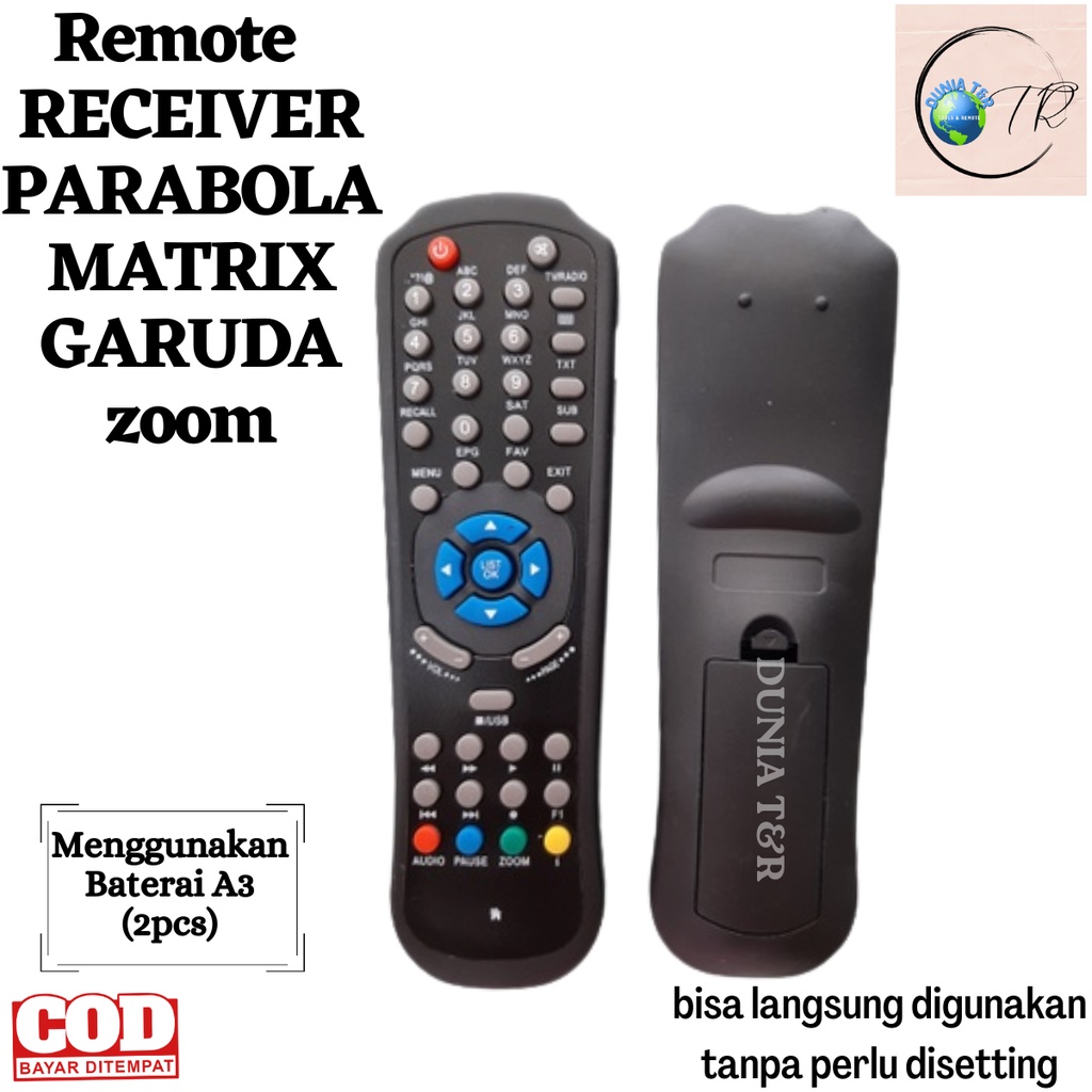 Remot / Remote Receiver Parabola Matrix Garuda (ZOOM) tanpa setting