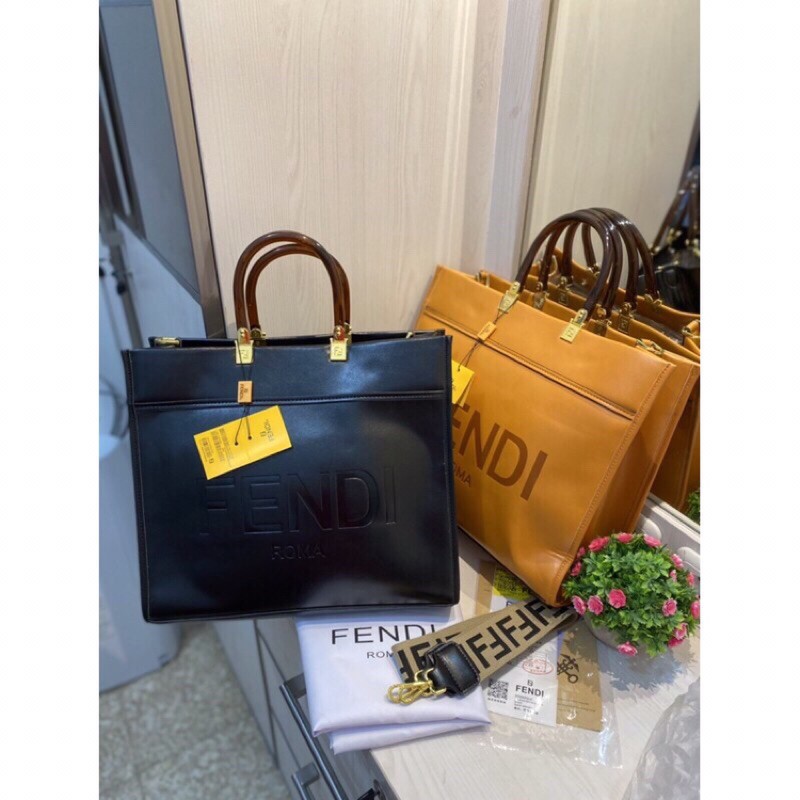 FE SALMA Tas tote FENDI wanita import original jakarta termurah tas handle synthetic leather brown