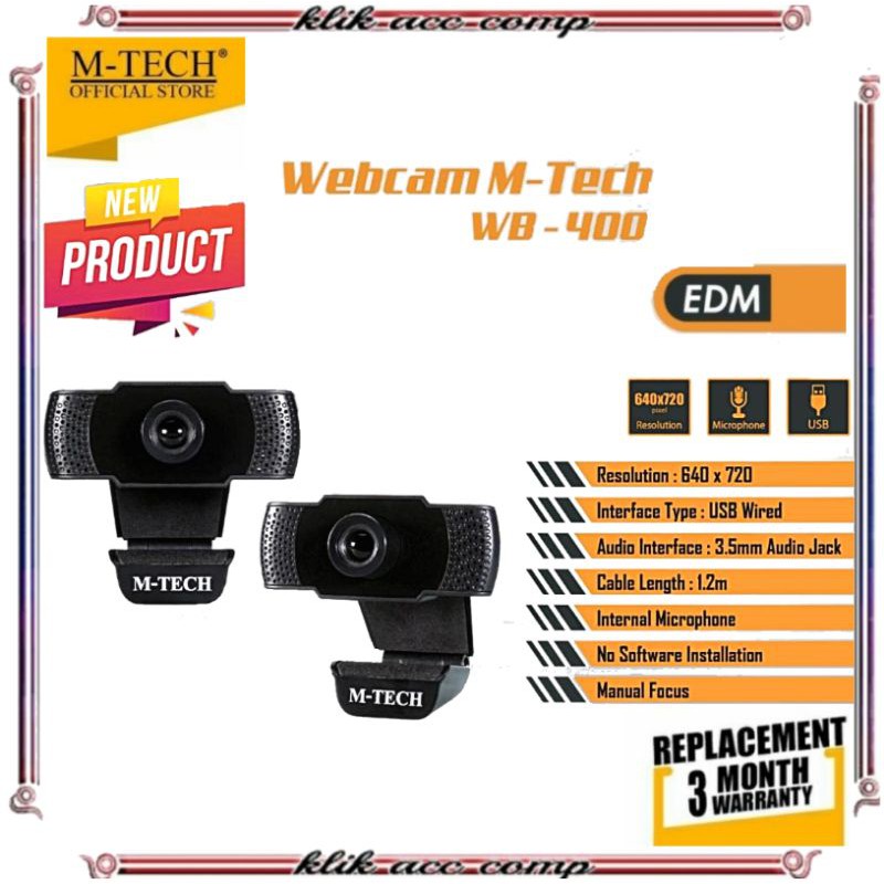 Webcam Camera M tech WB 400 720p