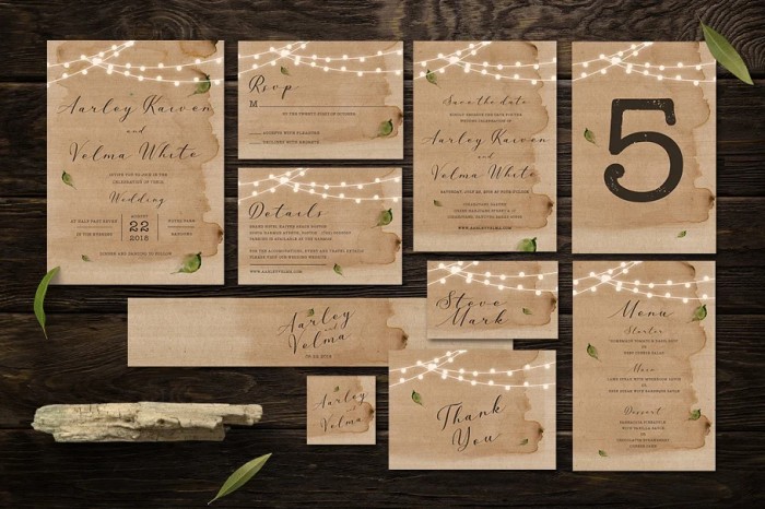 Rustic Wedding Invitation Suite - Photoshop