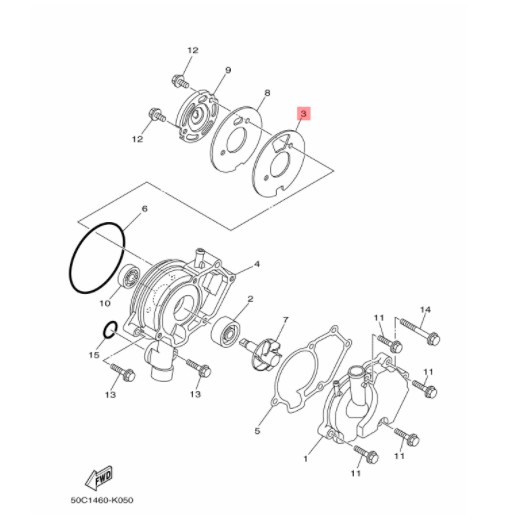 perpak packing paking bulat waterpump water pump jupiter mx 135 new njmx ori YGP 50C-E2428-00