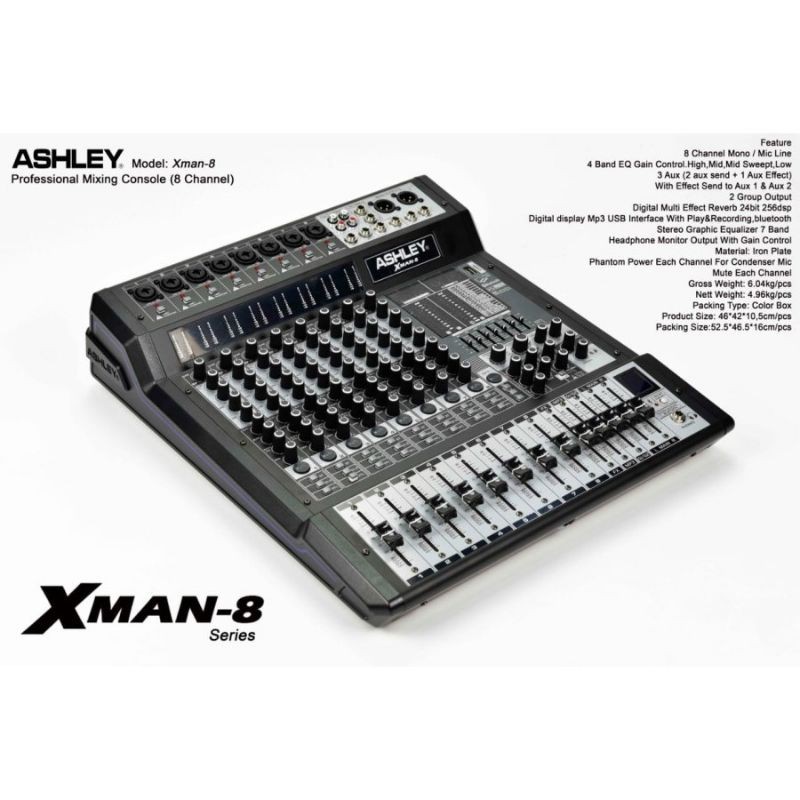 Mixer Audio 8 Channel Ashley Xman 8 Xman-8 X-Man 8 X Man 8 Original TERBAIK
