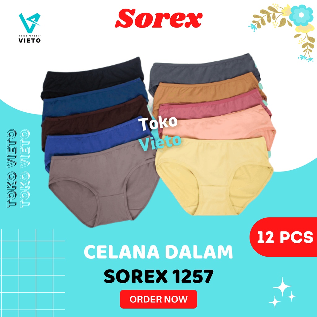 CD Sorex 1257 Mini Lusinan Celana Dalam Wanita Dewasa Sorek Isi 12 / Underwear Daleman Cewek Super S