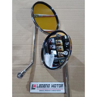 Kaca Spion Vespa Bulat Besar Tiang Panjang Motor Universal