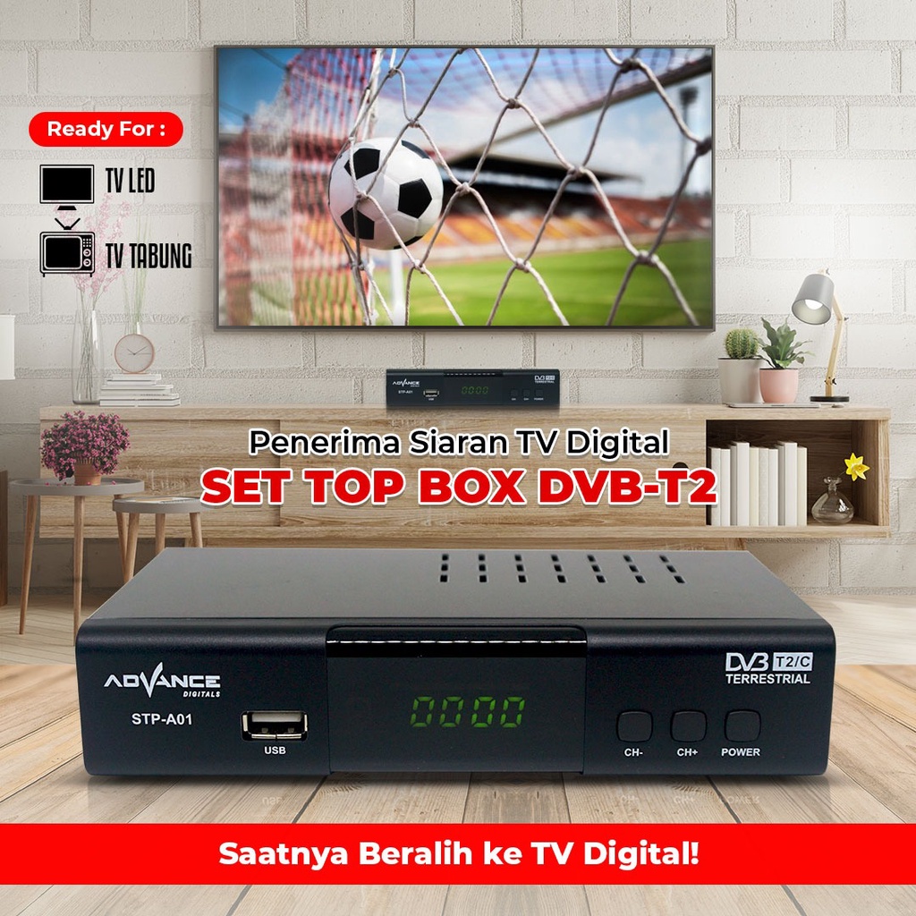 Advance STP-A02  Set Top Box TV Digital / Receiver STB DVB T2 Youtube Wifi