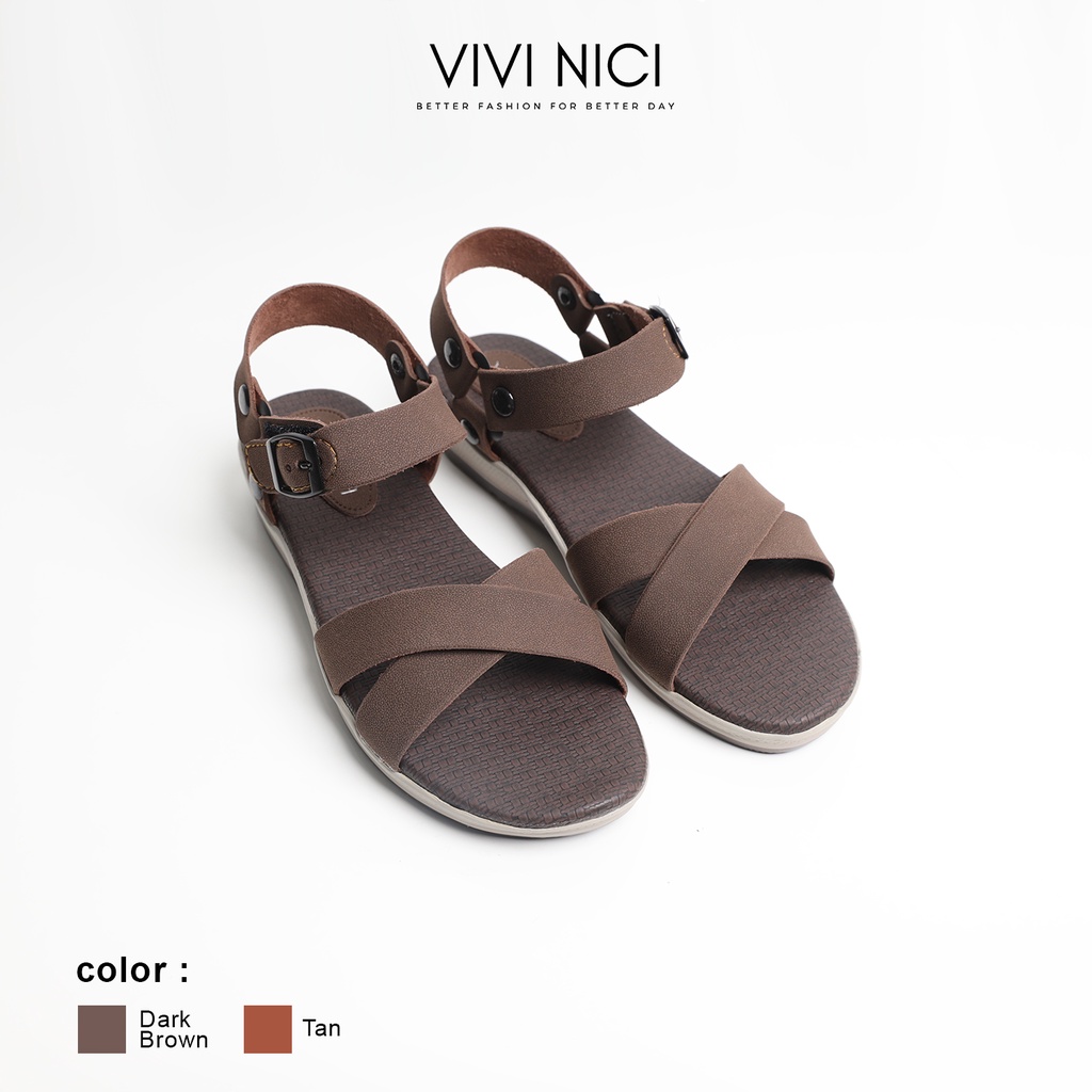 Vivi Nici - Nabila Sepatu Sandal Tali Wanita-Dark Brown