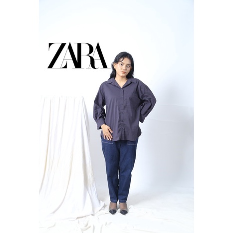 KEMEJA WANITA BRAND ZARA/ KEMEJA KERJA ZARA/ KEMEJA WANITA/TAG/ LABEL BRAND ZARA