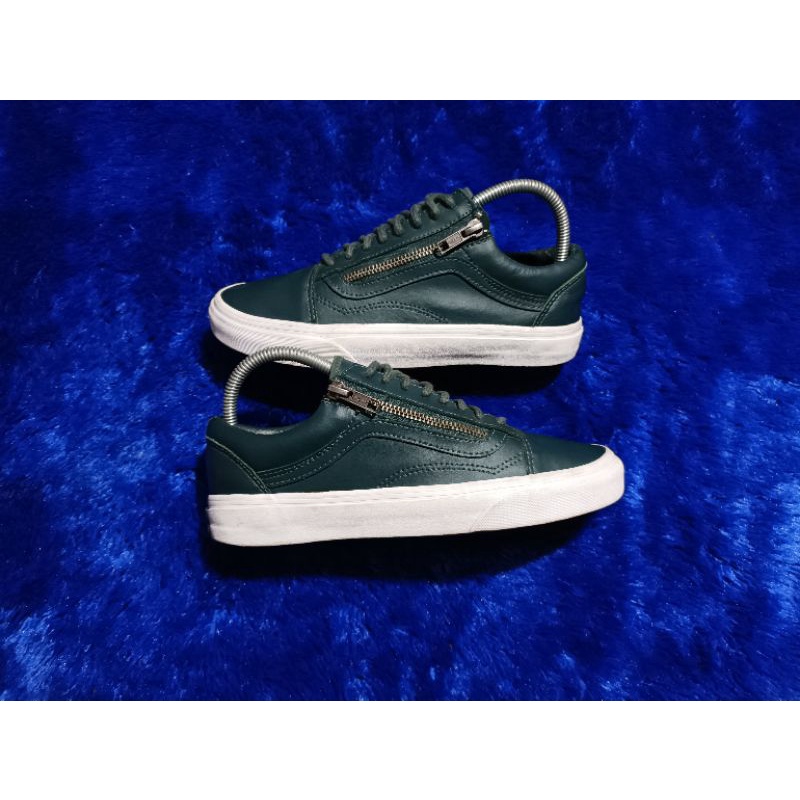 Vans leather zipper green second