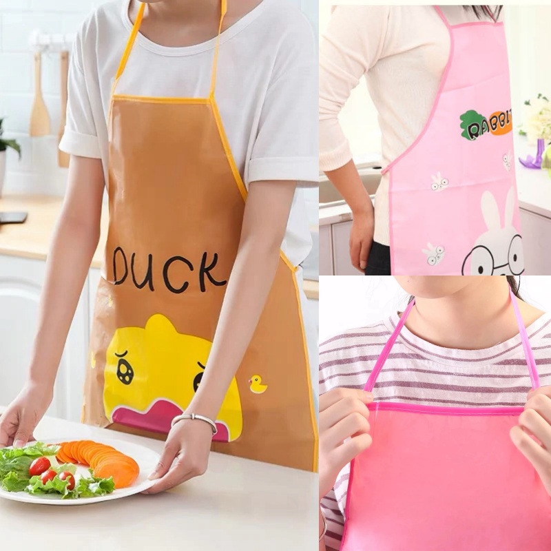 OVERFLOWS.ID Celemek Dapur Motif Kartun Anti Air Apron Kitchen Clemek waterproof