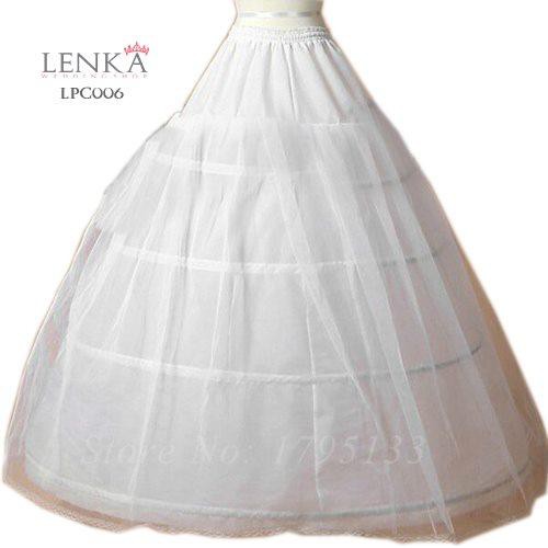 [BISA COD] PETTICOAT PANJANG ROK GAUN PENGANTIN PESTA 4 RING 2 LAYER LPC006